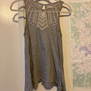 Grey embroidered AEO tank top - S
